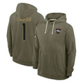 Johmsee D.Broncos #1 Evan Engram Player Olive Salute to Service Pullover Hoodies Limited Stitched Jerseys