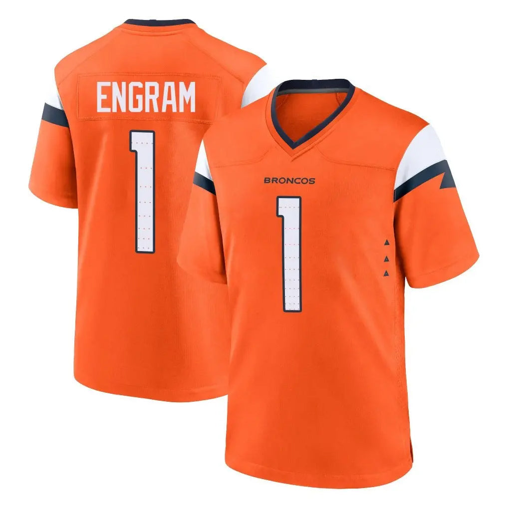 Johmsee D.Broncos #1 Evan Engram Player Orange Home Game Stitched Jerseys