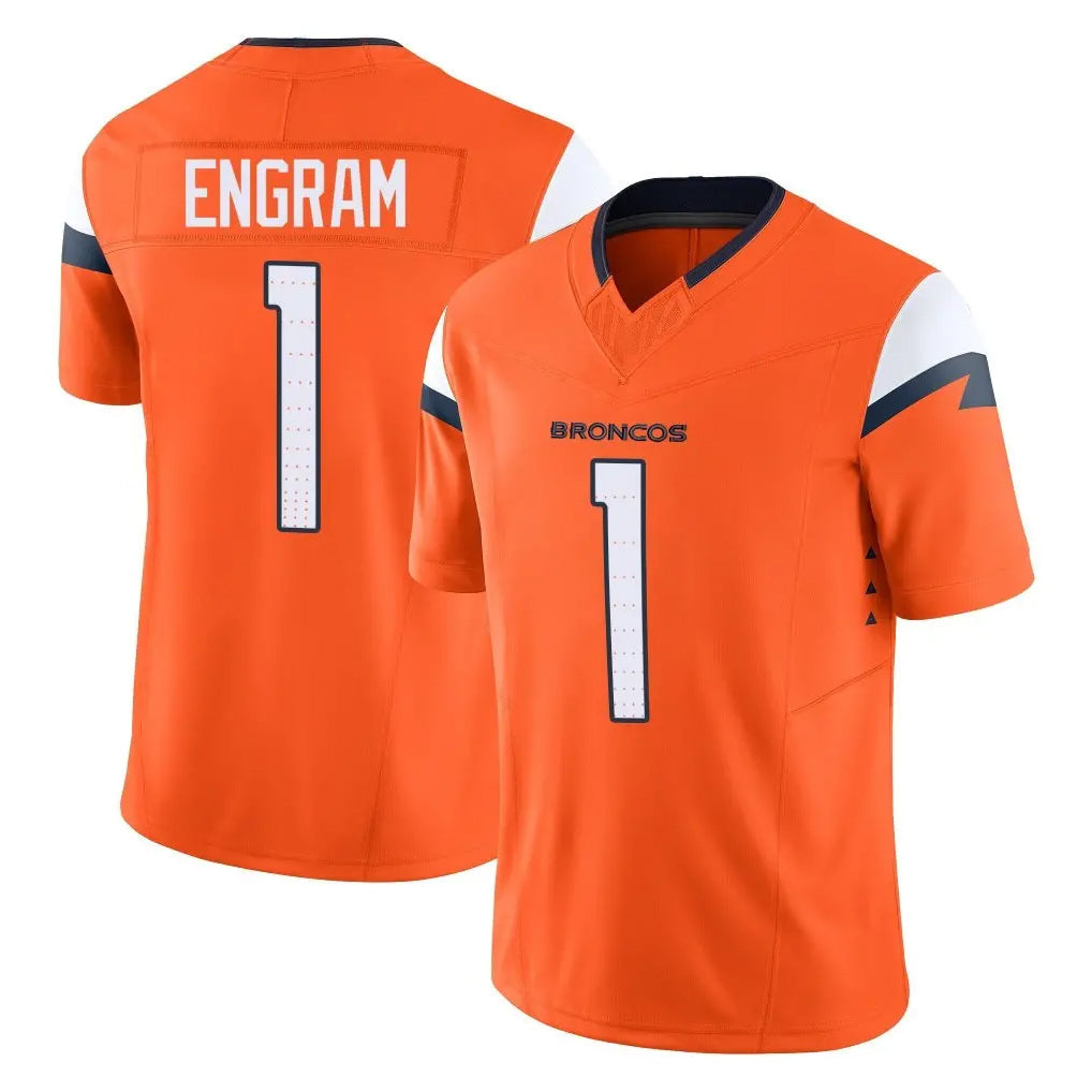 Johmsee D.Broncos #1 Evan Engram Player Orange Vapor F.U.S.E. Limited Home Game Stitched Jerseys