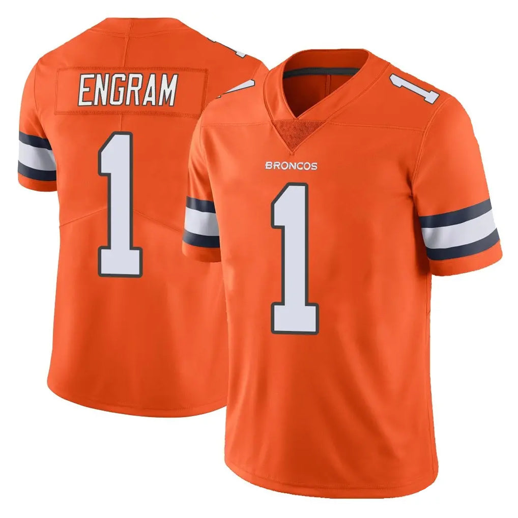 Johmsee D.Broncos #1 Evan Engram Player Orange Vapor Untouchable Limited Home Game Stitched Jerseys