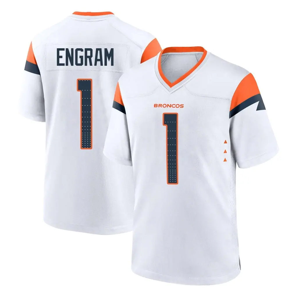 Johmsee D.Broncos #1 Evan Engram Player White Home Game Stitched Jerseys