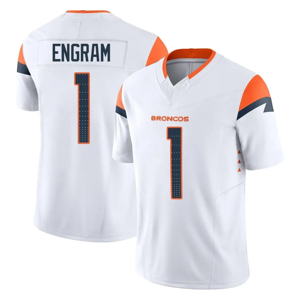 Johmsee D.Broncos #1 Evan Engram Player White Limited Vapor F.U.S.E. Home Game Stitched Jerseys