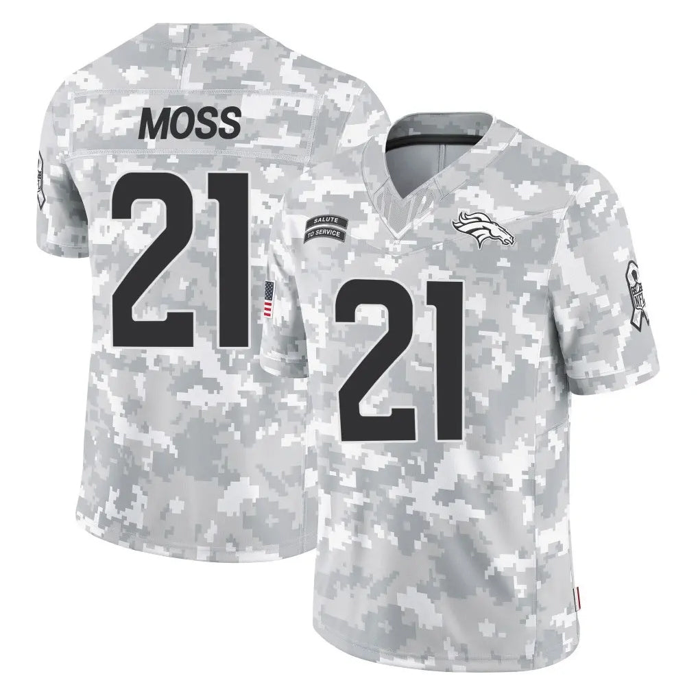 Johmsee D.Broncos #21 Riley Moss Player Arctic Camo Salute To Service Limited Stitched Jerseys