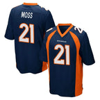 Johmsee D.Broncos #21 Riley Moss Player Navy Game Stitched Jerseys