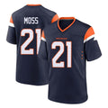 Johmsee D.Broncos #21 Riley Moss Player Navy Home Game Stitched Jerseys