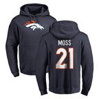 Johmsee D.Broncos #21 Riley Moss Player Navy Pullover Hoodie Limited Stitched Jerseys
