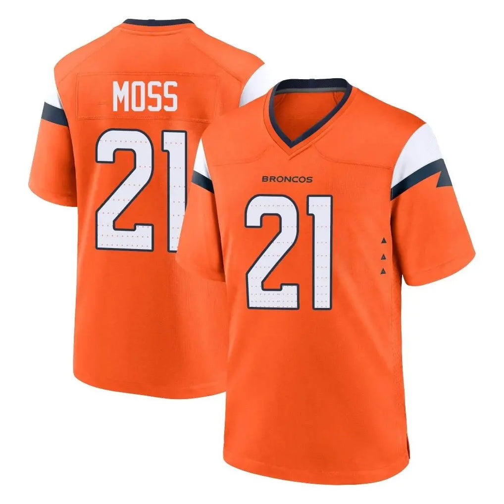 Johmsee D.Broncos #21 Riley Moss Player Orange Home Game Stitched Jerseys