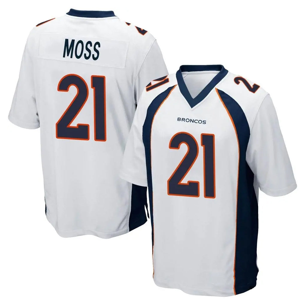 Johmsee D.Broncos #21 Riley Moss Player White Game Stitched Jerseys