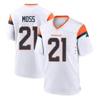 Johmsee D.Broncos #21 Riley Moss Player White Home Game Stitched Jerseys