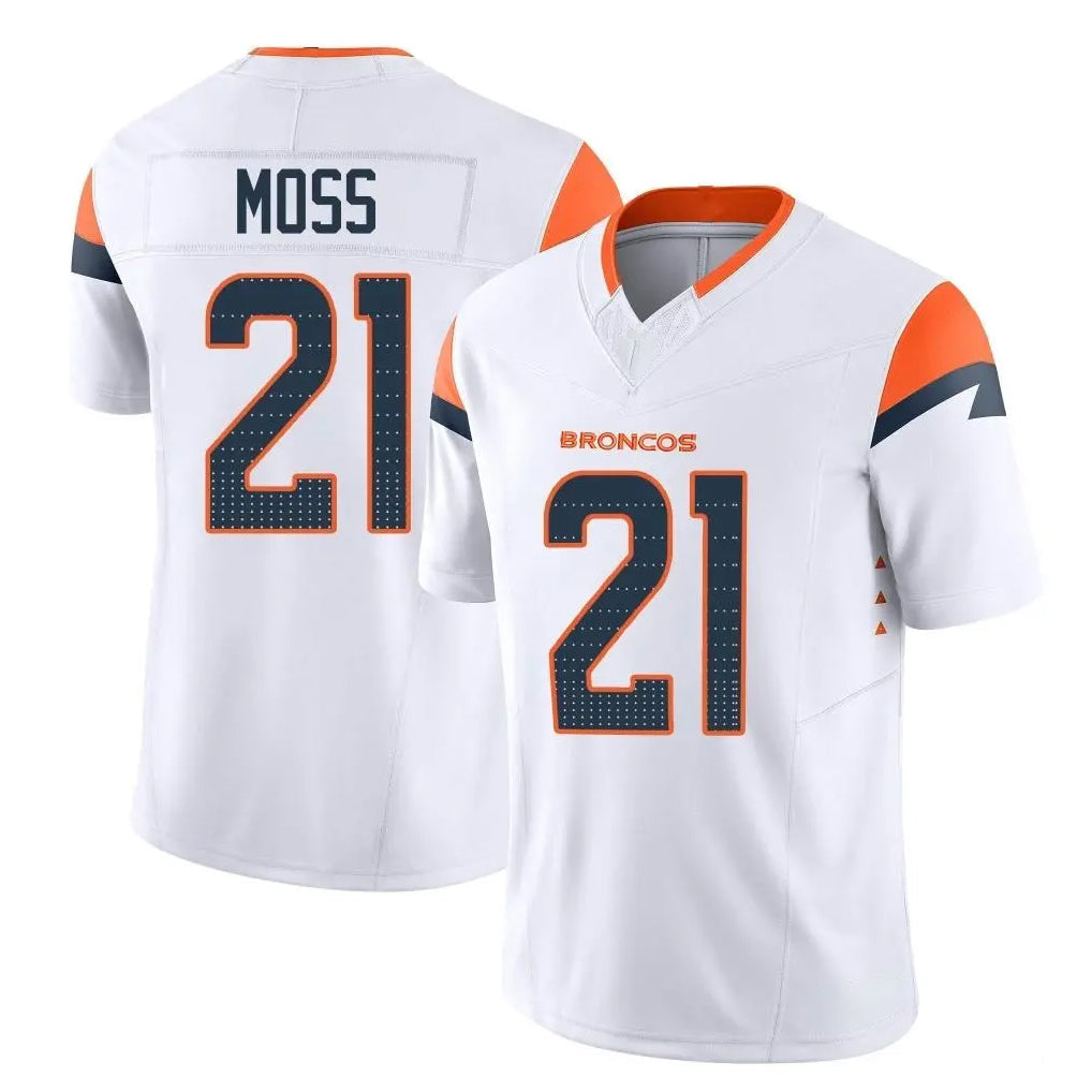 Johmsee D.Broncos #21 Riley Moss Player White Limited Vapor F.U.S.E. Home Game Stitched Jerseys