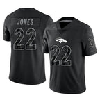 Johmsee D.Broncos #22 Brandon Jones Player Black Reflective Limited Stitched Jerseys