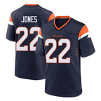 Johmsee D.Broncos #22 Brandon Jones Player Navy Home Game Stitched Jerseys
