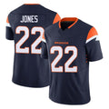 Johmsee D.Broncos #22 Brandon Jones Player Navy Limited Vapor F.U.S.E. Home Game Stitched Jerseys