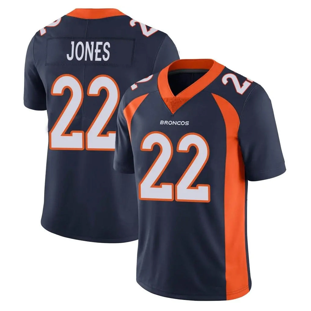 Johmsee D.Broncos #22 Brandon Jones Player Navy Vapor Untouchable Limited Game Stitched Jerseys