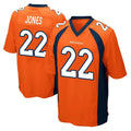 Johmsee D.Broncos #22 Brandon Jones Player Orange Color Home Game Stitched Jerseys