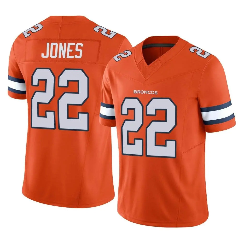 Johmsee D.Broncos #22 Brandon Jones Player Orange Limited Alternate Vapor F.U.S.E. Throwback Game Stitched Jerseys