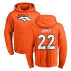 Johmsee D.Broncos #22 Brandon Jones Player Orange Pullover Hoodie Limited Stitched Jerseys