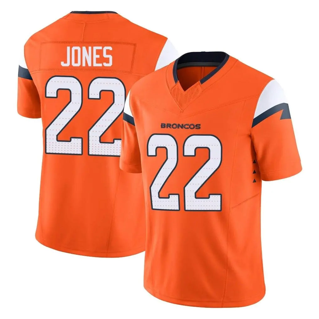 Johmsee D.Broncos #22 Brandon Jones Player Orange Vapor F.U.S.E. Limited Home Game Stitched Jerseys