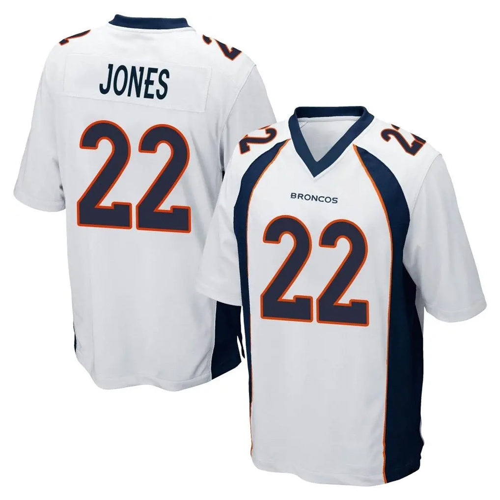 Johmsee D.Broncos #22 Brandon Jones Player White Game Stitched Jerseys