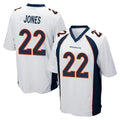 Johmsee D.Broncos #22 Brandon Jones Player White Game Stitched Jerseys