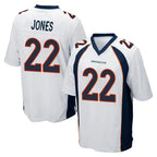 Johmsee D.Broncos #22 Brandon Jones Player White Game Stitched Jerseys