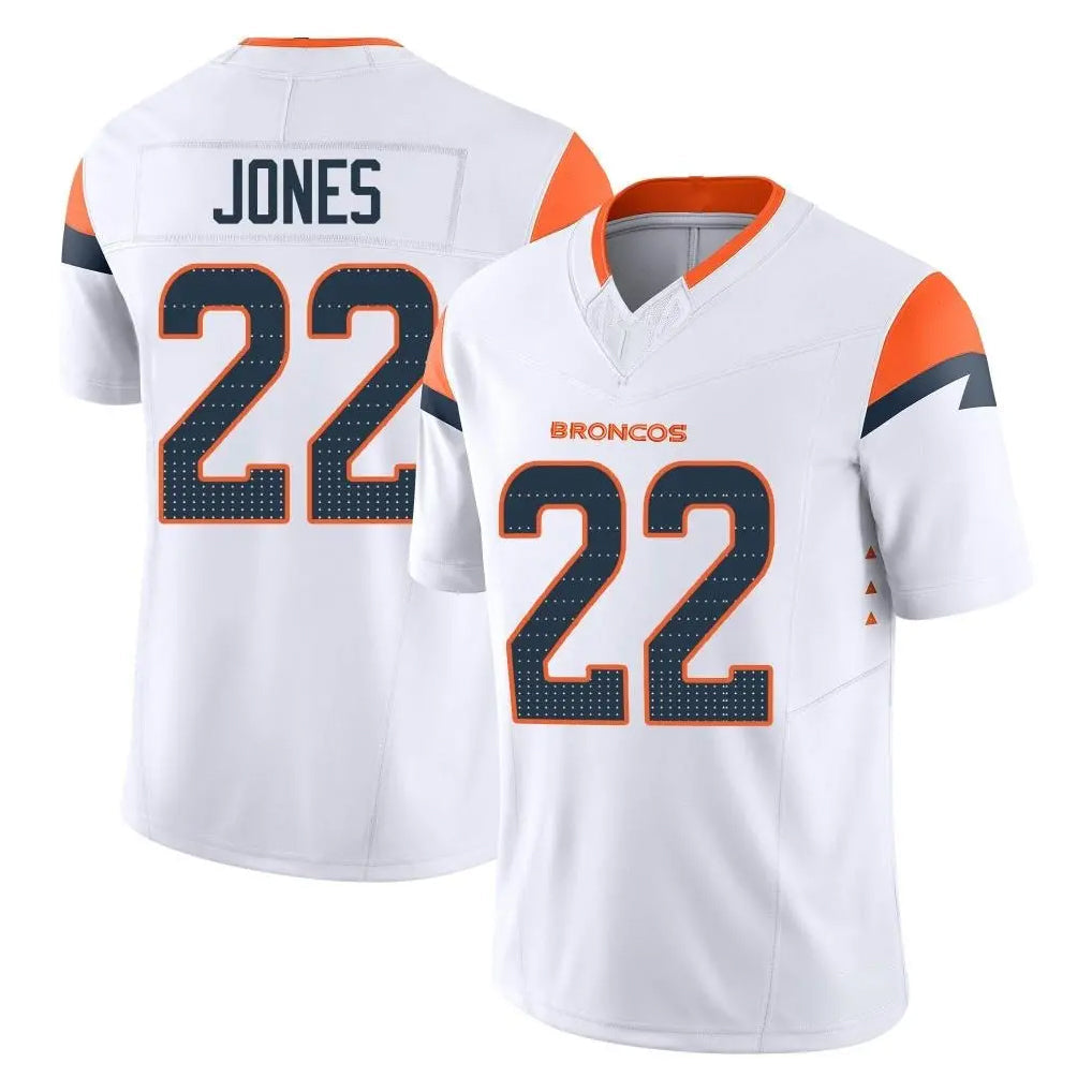 Johmsee D.Broncos #22 Brandon Jones Player White Limited Vapor F.U.S.E. Home Game Stitched Jerseys