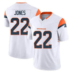 Johmsee D.Broncos #22 Brandon Jones Player White Limited Vapor F.U.S.E. Home Game Stitched Jerseys