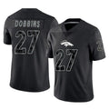 Johmsee D.Broncos #27 J.K. Dobbins Player Black Reflective Limited Stitched Jerseys