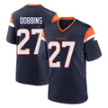 Johmsee D.Broncos #27 J.K. Dobbins Player Navy Home Game Stitched Jerseys