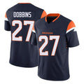 Johmsee D.Broncos #27 J.K. Dobbins Player Navy Limited Vapor F.U.S.E. Home Game Stitched Jerseys