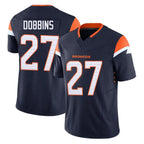 Johmsee D.Broncos #27 J.K. Dobbins Player Navy Limited Vapor F.U.S.E. Home Game Stitched Jerseys