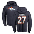 Johmsee D.Broncos #27 J.K. Dobbins Player Navy Pullover Hoodie Limited Stitched Jerseys