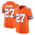 Johmsee D.Broncos #27 J.K. Dobbins Player Orange Limited Alternate Vapor F.U.S.E. Throwback Game Stitched Jerseys