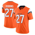 Johmsee D.Broncos #27 J.K. Dobbins Player Orange Vapor F.U.S.E. Limited Home Game Stitched Jerseys