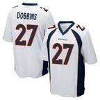 Johmsee D.Broncos #27 J.K. Dobbins Player White Game Stitched Jerseys