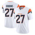 Johmsee D.Broncos #27 J.K. Dobbins Player White Limited Vapor F.U.S.E. Home Game Stitched Jerseys