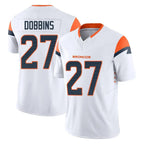 Johmsee D.Broncos #27 J.K. Dobbins Player White Limited Vapor F.U.S.E. Home Game Stitched Jerseys