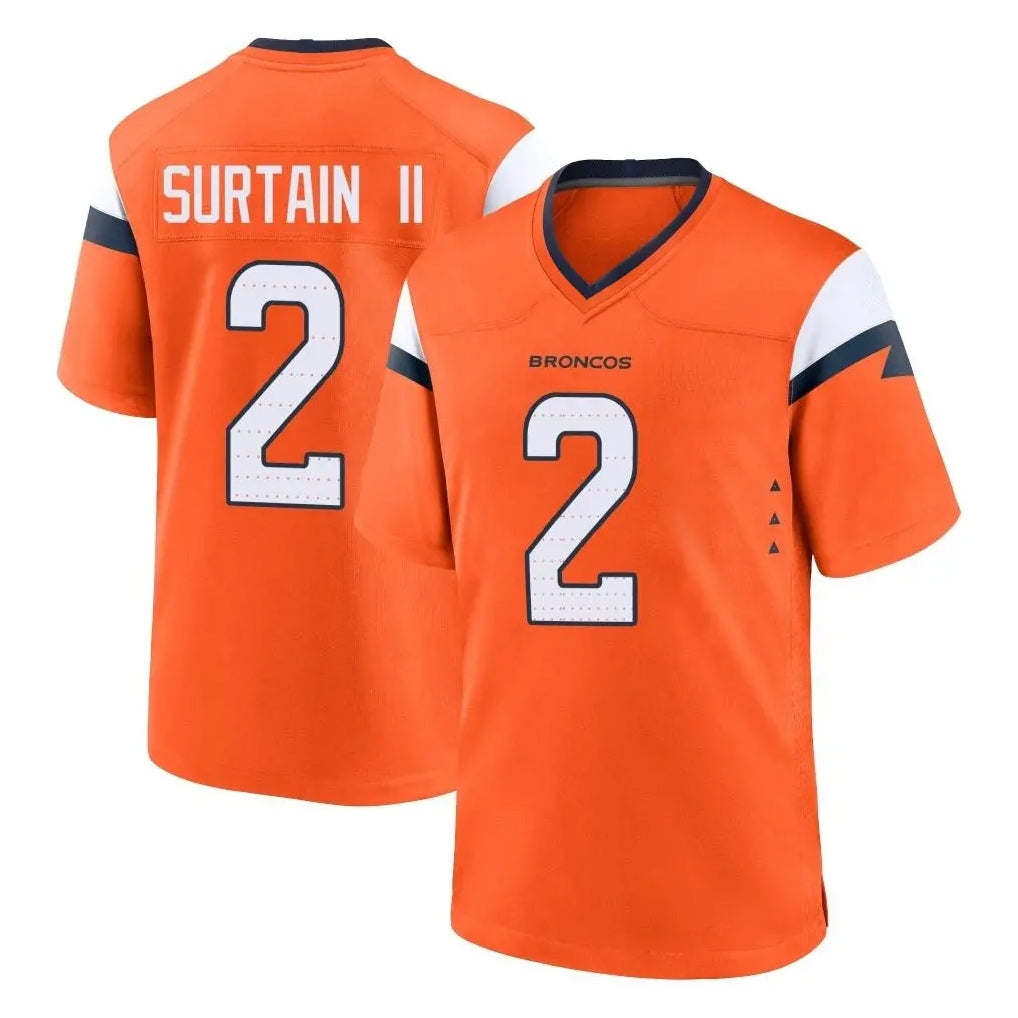Johmsee D.Broncos #2 Pat Surtain II Cooper Player Orange Home Game Stitched Jerseys