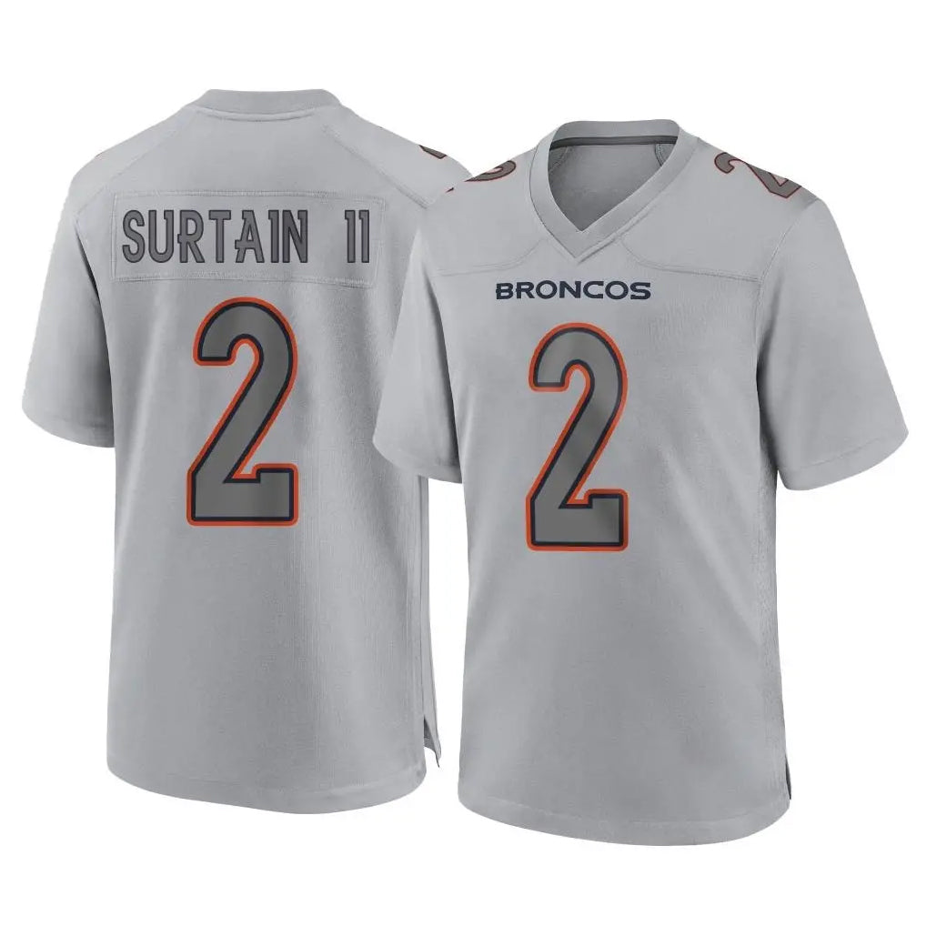 Johmsee D.Broncos #2 Pat Surtain II Player Gray Atmosphere Fashion Limited Game Stitched Jerseys