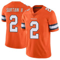 Johmsee D.Broncos #2 Pat Surtain II Player Orange Vapor Untouchable Limited Home Game Stitched Jerseys