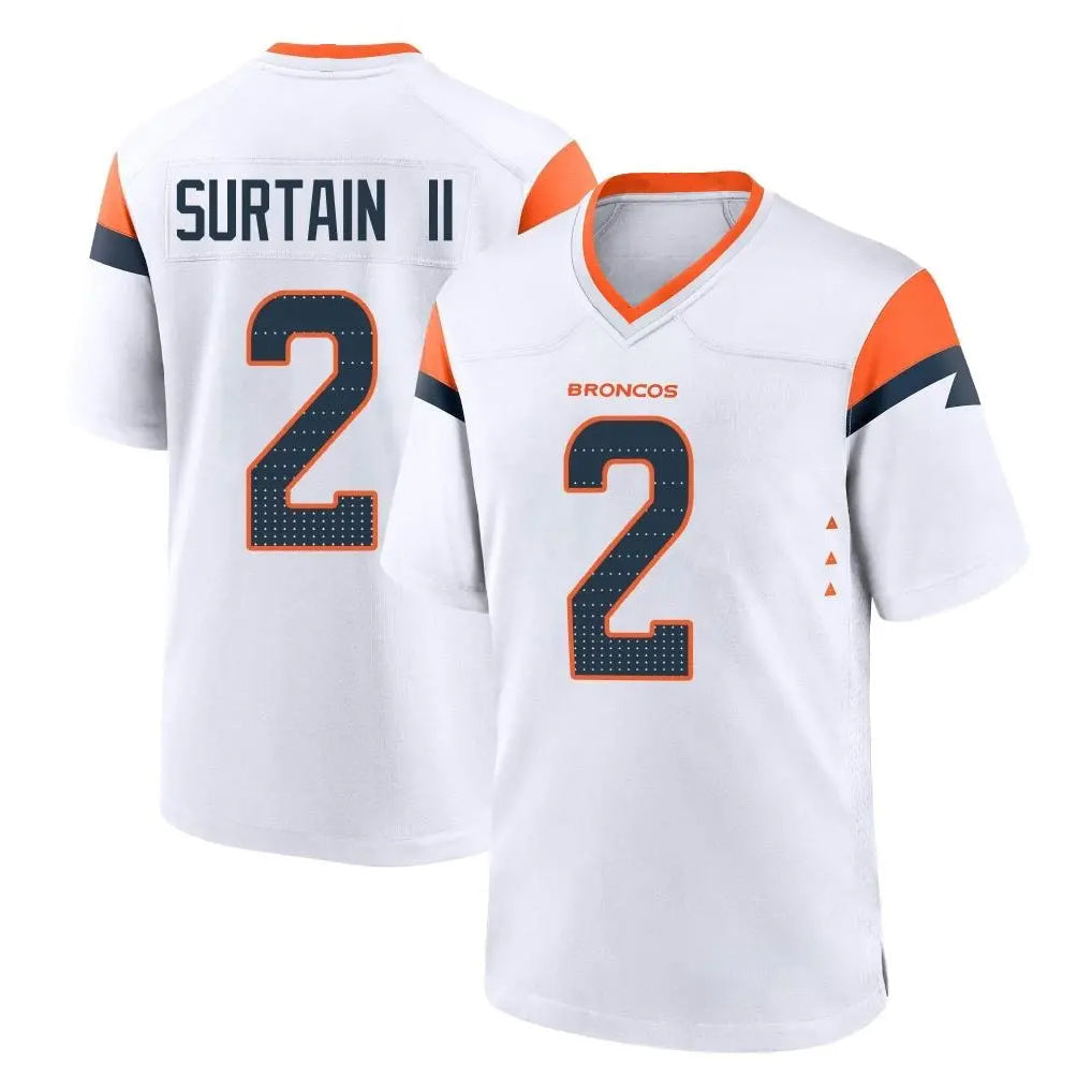 Johmsee D.Broncos #2 Pat Surtain II Player White Home Game Stitched Jerseys