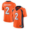 Johmsee D.Broncos #2 Patrick Surtain II Player Orange Vapor Untouchable Limited Stitched Jerseys