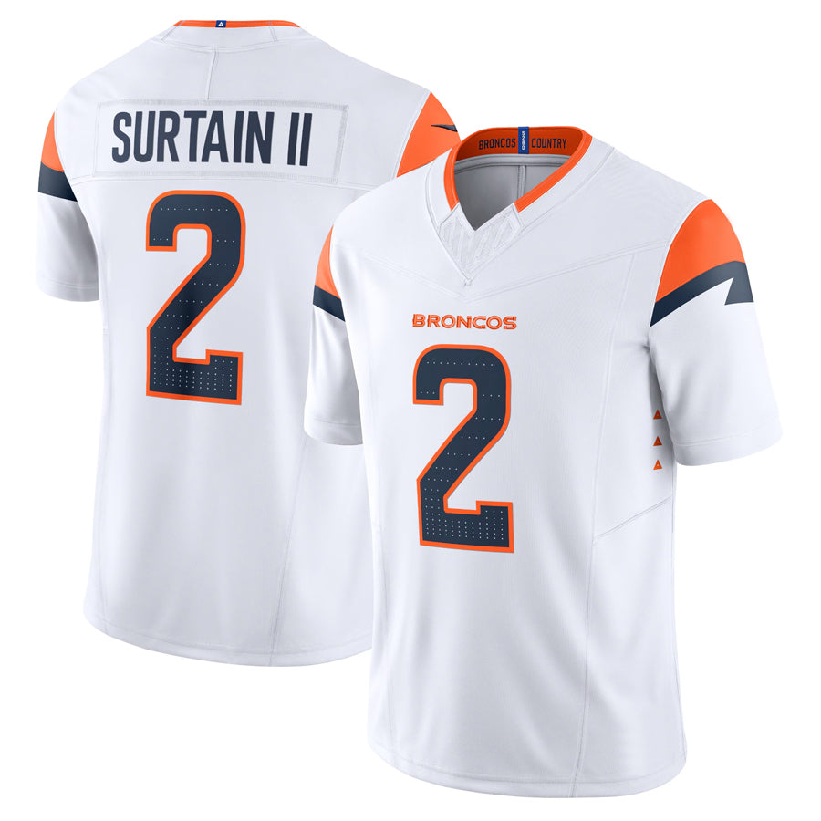 Johmsee D.Broncos #2 Patrick Surtain II Player White Vapor F.U.S.E. Limited Stitched Jerseys