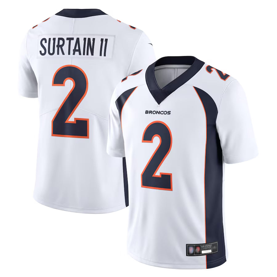 Johmsee D.Broncos #2 Patrick Surtain II Player White Vapor Untouchable Limited Stitched Jerseys