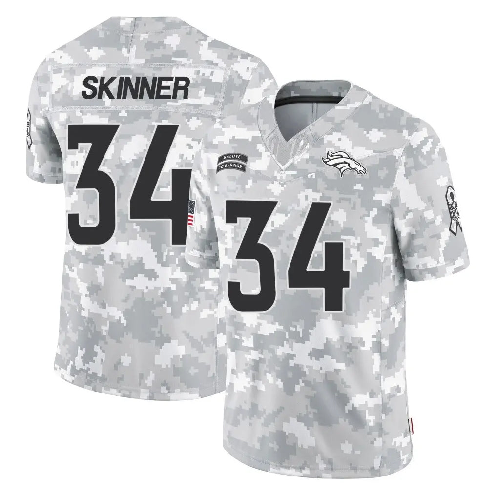 Johmsee D.Broncos #34 JL Skinner Player Arctic Camo Salute To Service Limited Stitched Jerseys