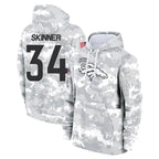 Johmsee D.Broncos #34 JL Skinner Player Arctic Camo Salute to Service Hoodies Limited Game Stitched Jerseys