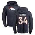 Johmsee D.Broncos #34 JL Skinner Player Navy Pullover Hoodie Limited Stitched Jerseys