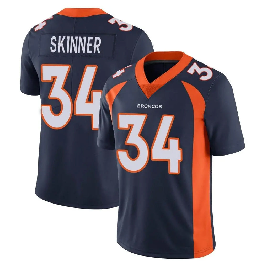 Johmsee D.Broncos #34 JL Skinner Player Navy Vapor Untouchable Limited Game Stitched Jerseys