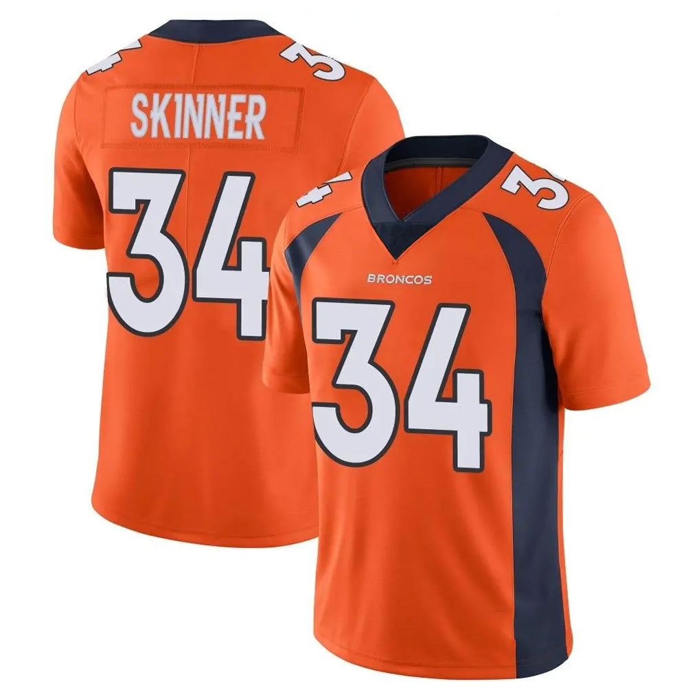 Johmsee D.Broncos #34 JL Skinner Player Orange Color Vapor Untouchable Limited Game Stitched Jerseys