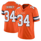 Johmsee D.Broncos #34 JL Skinner Player Orange Vapor Untouchable Limited Home Game Stitched Jerseys